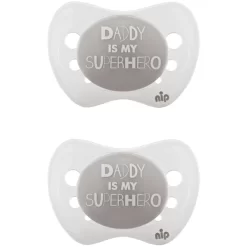 Nip® Schnuller Gr. 1 Silikon Daddy Is My Superhero 2 Stück