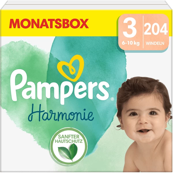 Pampers® Pampers Harmonie Gr.3 Newborn, 6-10 Kg, Monatsbox (1x204 Windeln) 1 Pampers® Pampers Harmonie Gr.3 Newborn, 6-10 Kg, Monatsbox (1x204 Windeln)