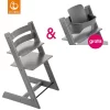 STOKKE® Tripp Trapp® Hochstuhl Buche Storm Grey + Gratis Baby Set Storm Grey